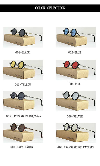 Small Round Punk Sunglass Men Vintage Vacation Steampunk Sunglasses Women Trendy Retro Fashion Glasses Gafas De Sol Hombre Vasos