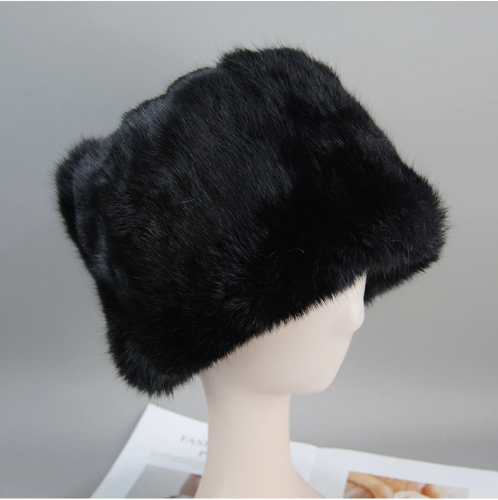 2026  Unisex Winter Russian Outdoor 100% Genuine Rabbit Fur Caps Warm Real Rabbit Fur Bomber Hat Natural Quality Rabbit Fur Hats