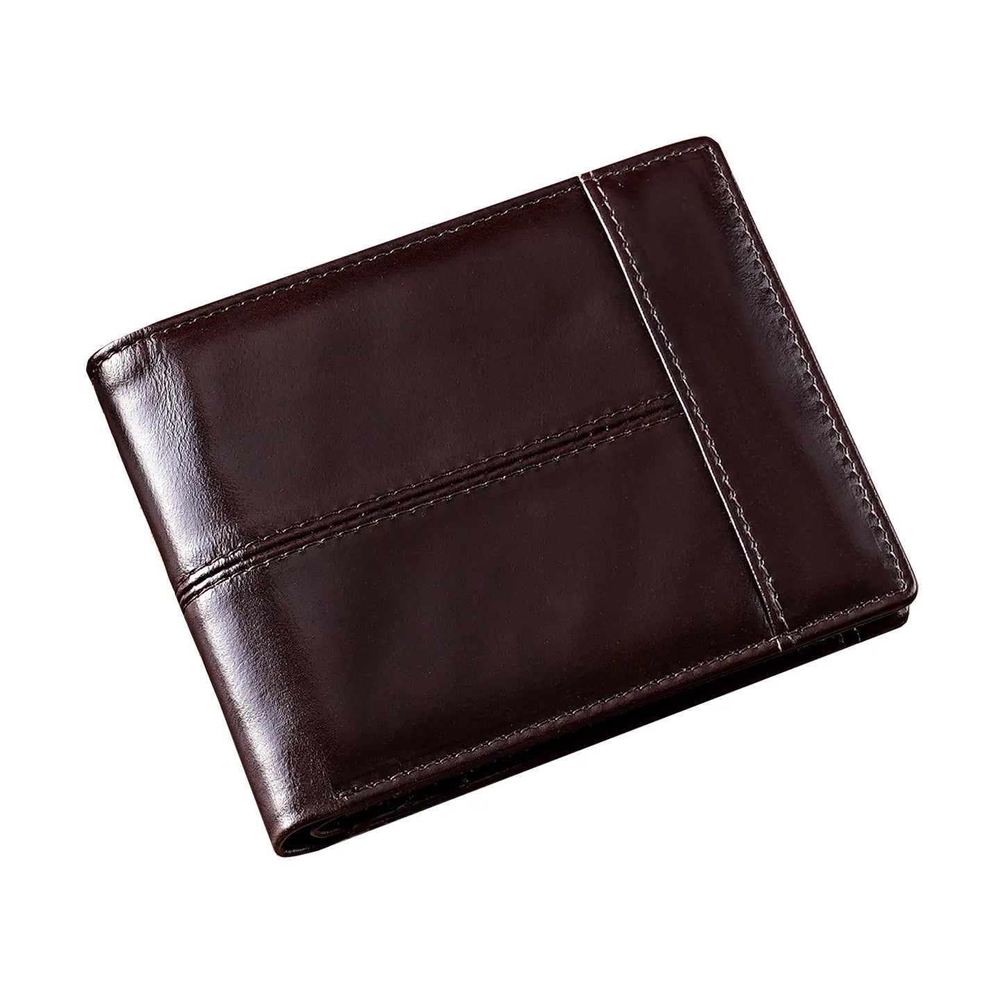 Custom Engravable Logo RFID Blocking Anti-theft Oil Wax First-layer Cowhide Short Men's Wallet Card Holder European American