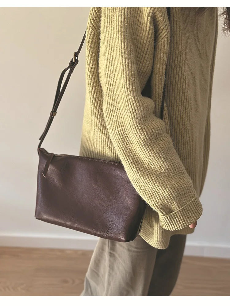 2026 New Genuine Leather Versatile Women's Small Bag Soft Cowhide Lightweight Shoulder Crossbody Bags