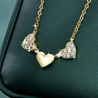 GRA Certified Full Round Moissanite Delicate Love Heart Pendant Necklace for Women 14K Gold Filled Fine Jewelry Gifts
