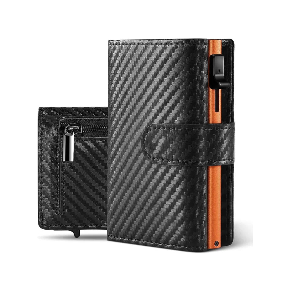Porte-monnaie Pop-Up avec Compartiment Monnaie Protection RFID Porte-cartes de Crédit pour hommes