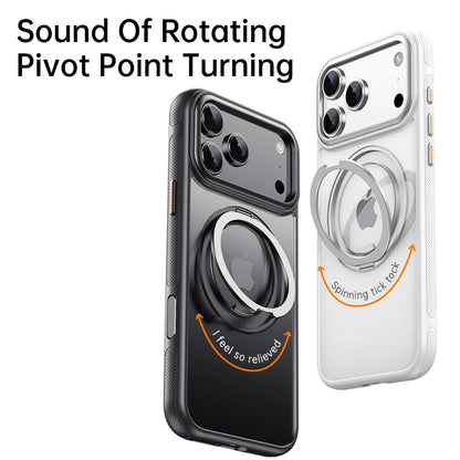 Transparent Magnetic Case for iPhone 17 Air 16 Plus 15 14 13 17 Pro Max 16e 360° Rotating Ring Holder Kickstand Cover LMD003