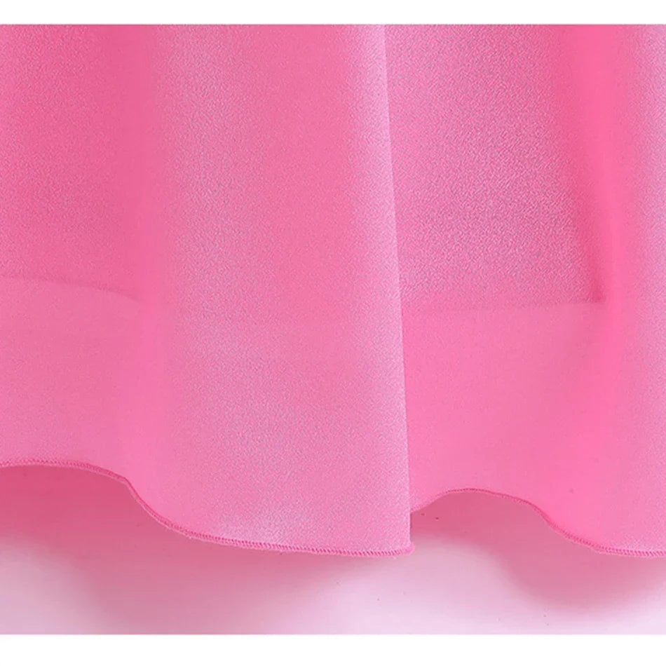 2026 New Child Summer Pink Peach Princess Dress Up Baby Clothes Kids Birthday Party Dresses Little Girls Carnival Costume