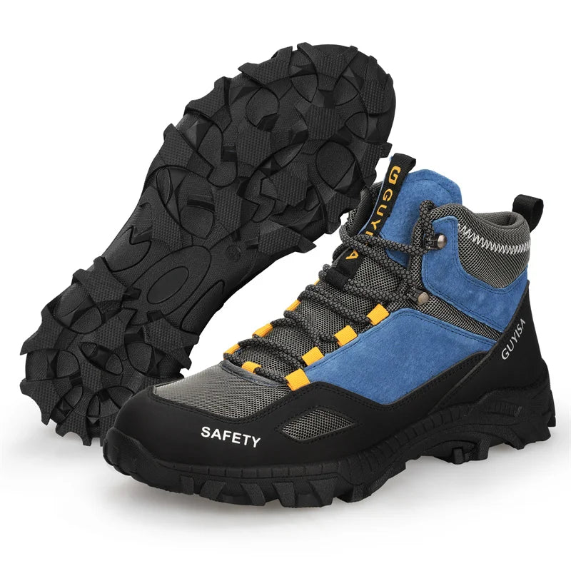 New Fashion 2026 High Top Safety Work Shoes Men Sneakers Steel Toe Cap Anti-puncture Indestructible Construction Site Boots