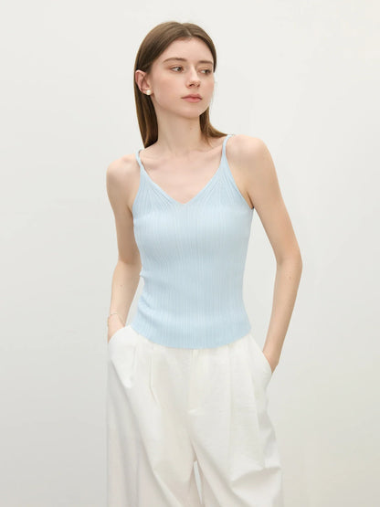 Chic Women Camis Base Layer Top Summer 2025 New Arrival V-Neck Sleeveless Tops Women Tees Summer Tanks Detailing 25FS12352