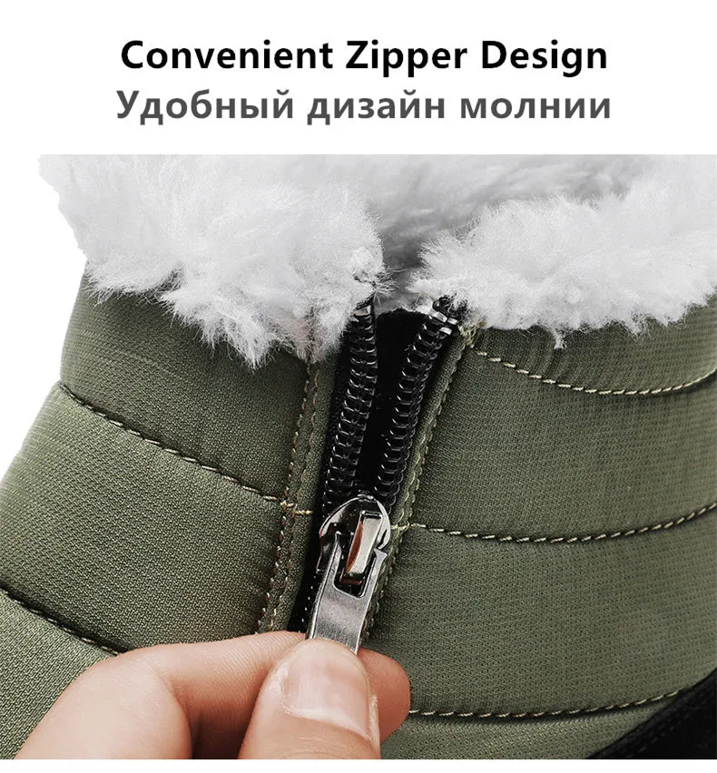 New Fashion Men's Boots Winter Plush Men Snow Boots Warm Fur Ankle Boots Outdoor Non-slip Sneakers Winter Casual  Boots Size 46