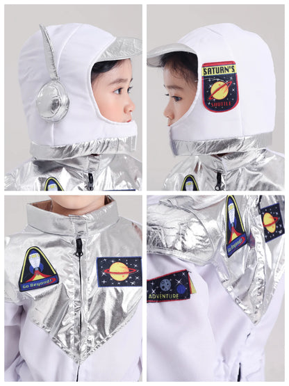 Deluxe Boys Girls White Space Astronaut Costume Suitable For Book Week Halloween Carnival Out Space Themed Party Kids Costumes