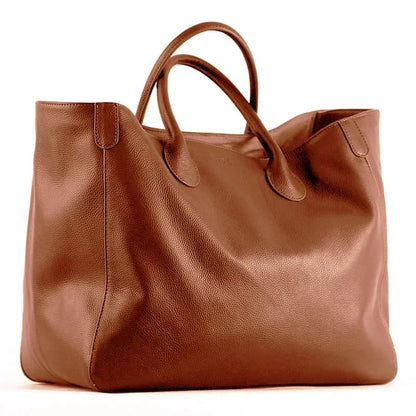 Roomy Women Bag Genuine Leather Handbag Luxury Cowhide Casual Tote Thick Real Natural Leather Bucket Shopper Daily Bag Big Purse
