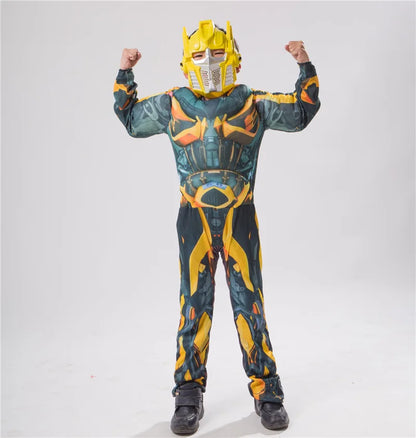 Halloween Boys Purim Optimus Muscle Prime Costume Robot Cars Jumpsuit Boy Superhero Book Week Child Fancy Dress