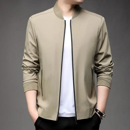 Men's High-Quality Fashion Spring Baseball Collar Business Casual Jacket Handsome Youth Coat Dad Jacket M-5XL
