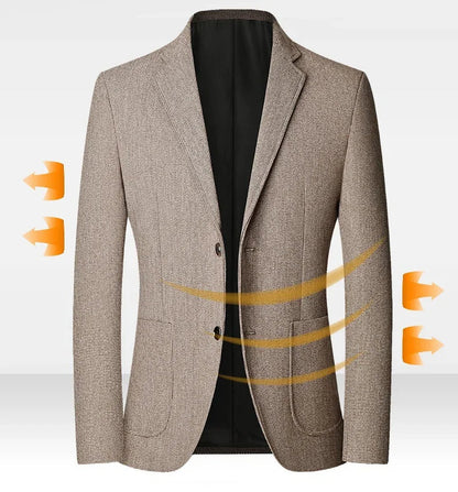 Brand 2026 Spring Elegant Blazer for Men Long Sleeve 2 Button Wedding Party Easy Care Business Blazers Suits Men