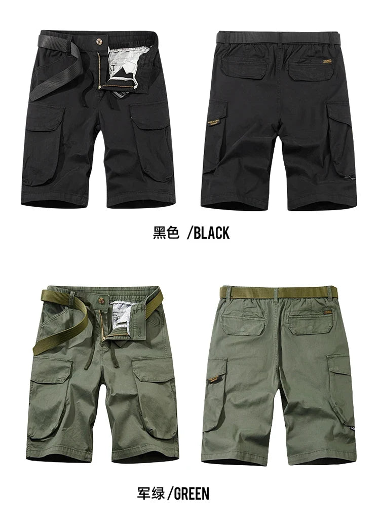 Men Spring Casual Tactical Cargo Shorts Men Multi Pocket Outdoor Shorts Men Breathable Sports Workout Daily Wear Male Shorts
