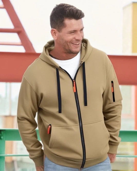 Casual top men's 2024 autumn and winter sportswear solid color men's top - fashionable sports solid color hoodie