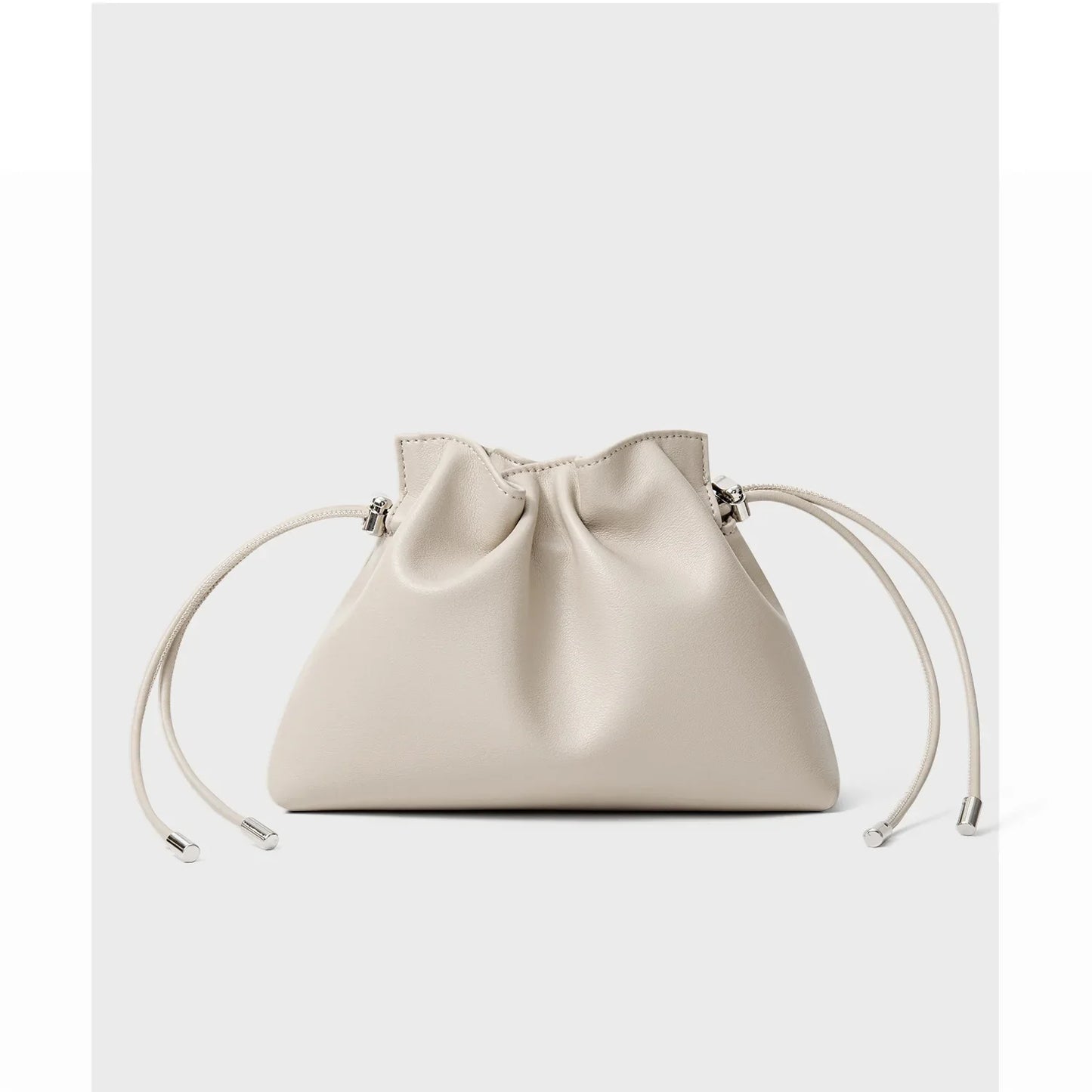 Luxury Pleated Cloud Crossbody Bag - Premium Genuine Leather Drawstring Shoulder Purse, Versatile Small Bag for Elegant Lady