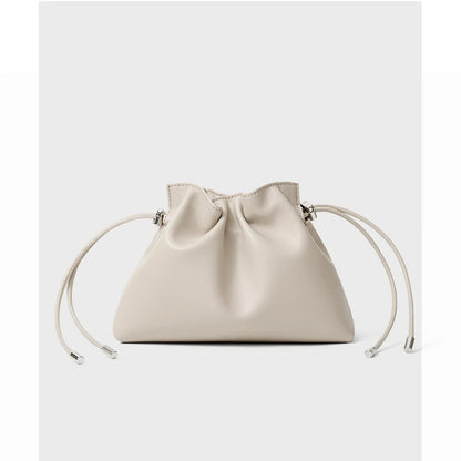 Luxury Pleated Cloud Crossbody Bag - Premium Genuine Leather Drawstring Shoulder Purse, Versatile Small Bag for Elegant Lady