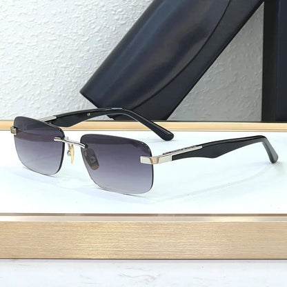 Luxury THE ARTIST I Rimless Sunglasses Alloy Acetate Designer Brand Fashion Design Irregular Square UV400 High Quality Men Women