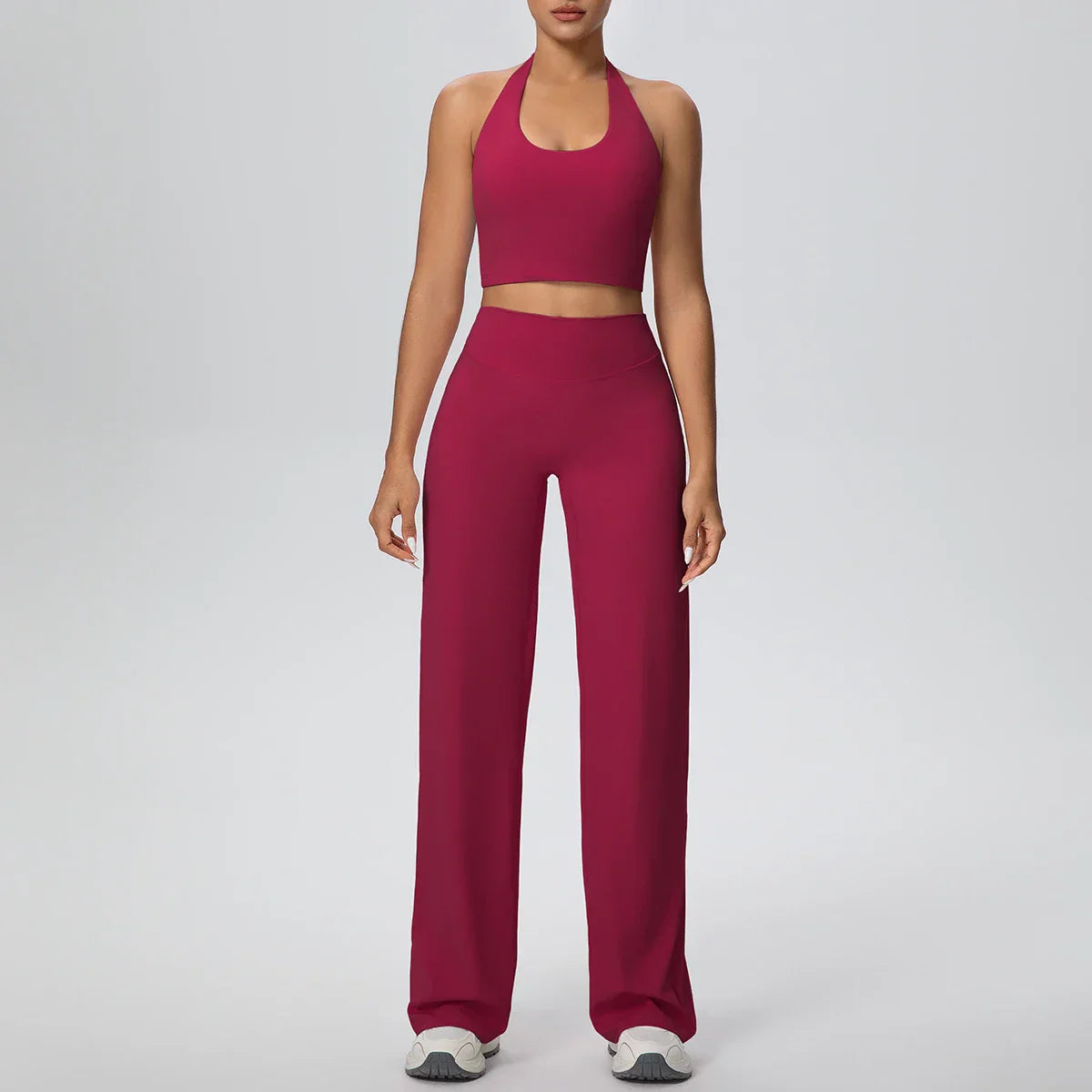 2Pieces Breathable Summer Workout Top Pants Yoga Set Yoga Underwear With Chest Pad Quick Drying Push Up Pencil Pants Yoga Set