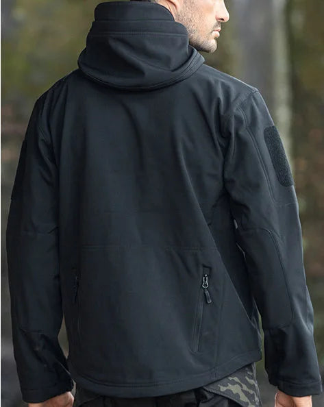 2024 New Fashionable Shark Skin Soft Shell Jacket Men's Tactical Windproof Waterproof Jacket Men's Jacket Hooded Jacket