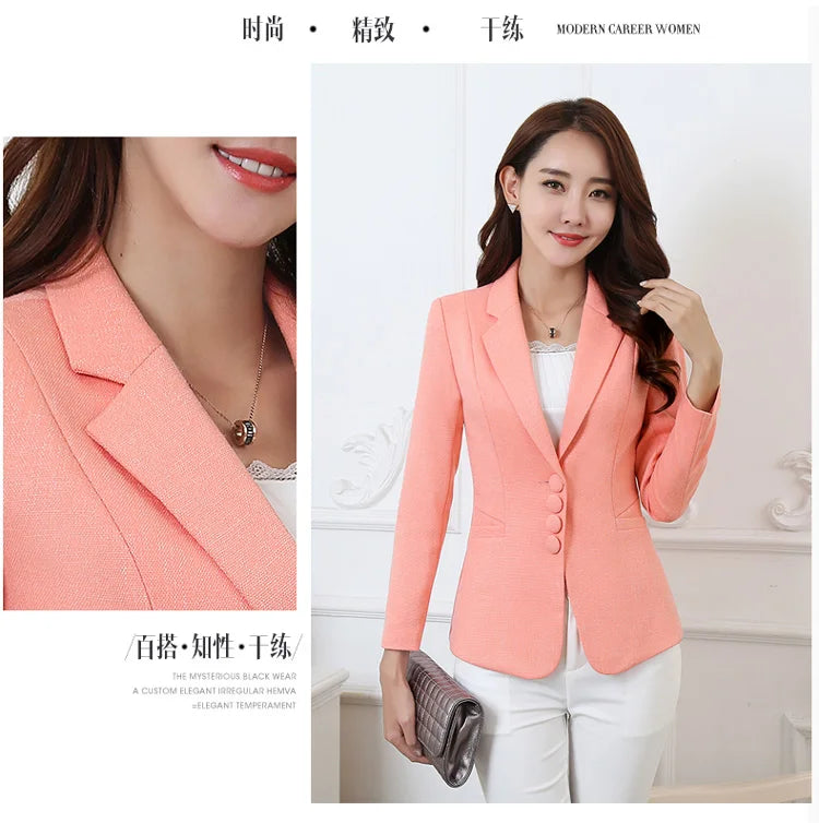 Fashion Women Blazers Jackets Work Office Lady Suit 2025 Slim Single Breasted Business Female Blazer Coats Formal Veste Femme