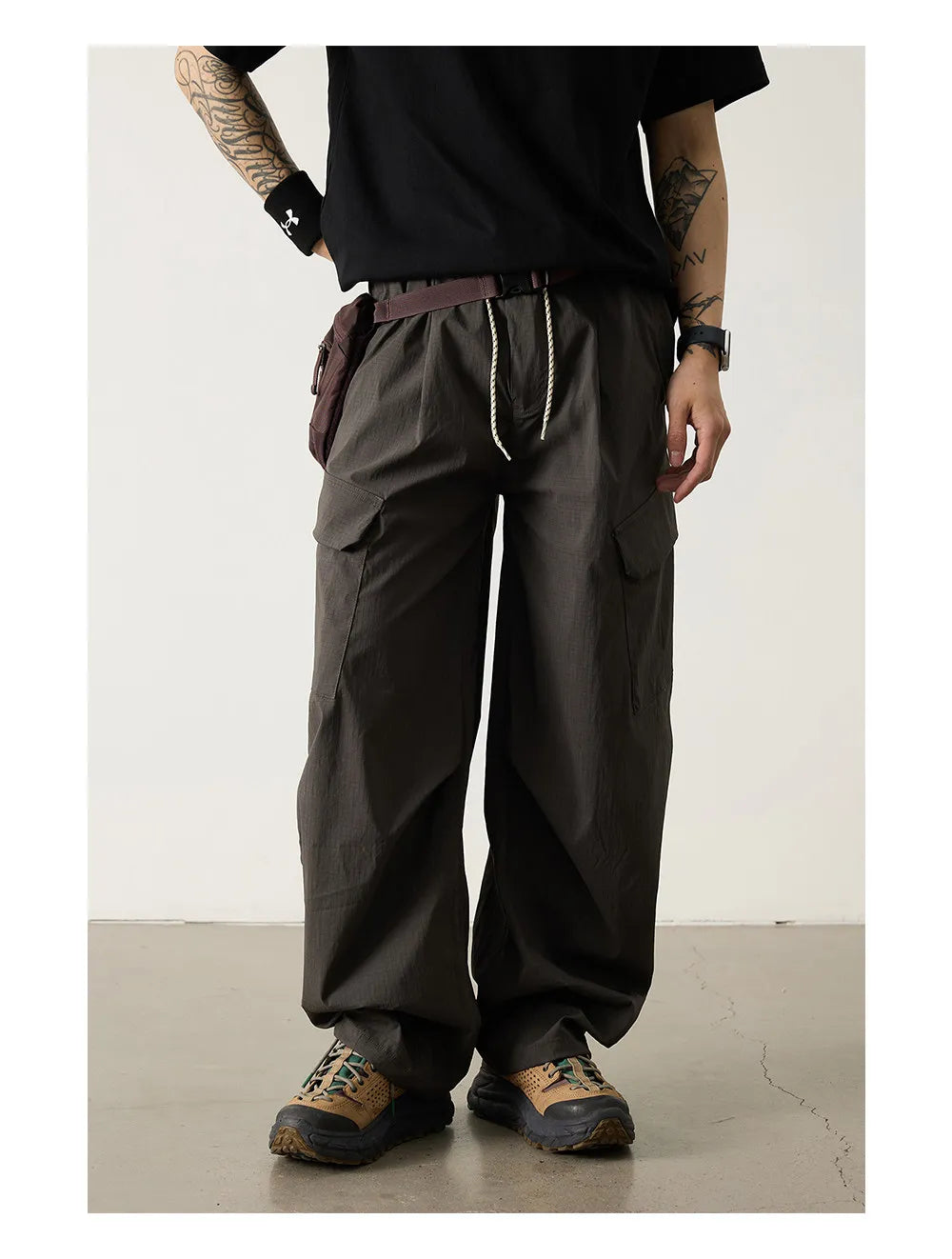Unisex Outdoor Quick Dry Lightweight Techwear Hiking Cargo Pants Loose Fit Casual Sports Spring Summer Thin Long Pants Trendy