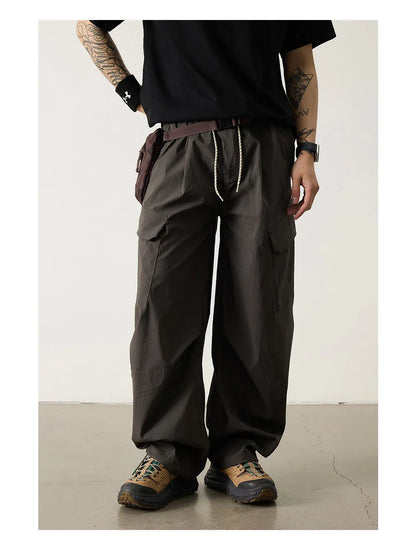 Unisex Outdoor Quick Dry Lightweight Techwear Hiking Cargo Pants Loose Fit Casual Sports Spring Summer Thin Long Pants Trendy