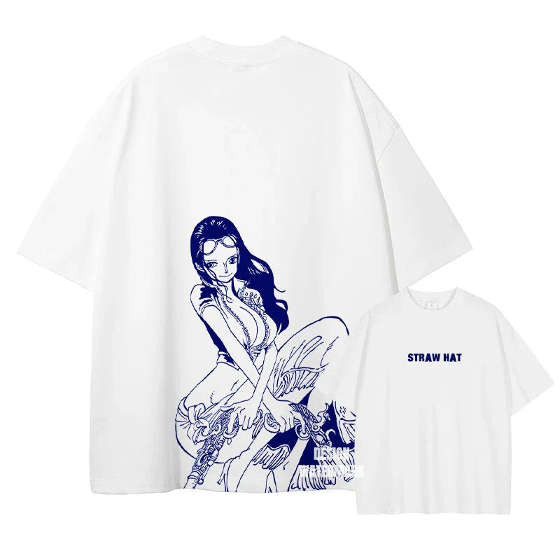 One Piece Straw Hat Pirates Unisex T-shirt 2026 Summer New Anime Double-sided Printed Casual Parent-child Short Sleeved Shirt