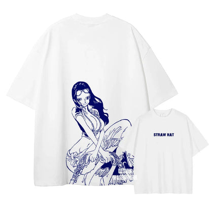 One Piece Straw Hat Pirates Unisex T-shirt 2026 Summer New Anime Double-sided Printed Casual Parent-child Short Sleeved Shirt