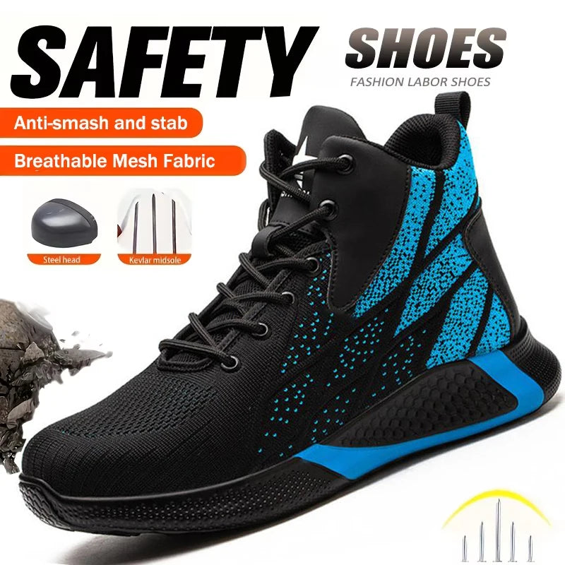Anti-Smash Anti-Puncture Safety Shoes Men For Work Sneakers Women Men Steel Toe Work Shoes Security Protective Shoes Lightweight