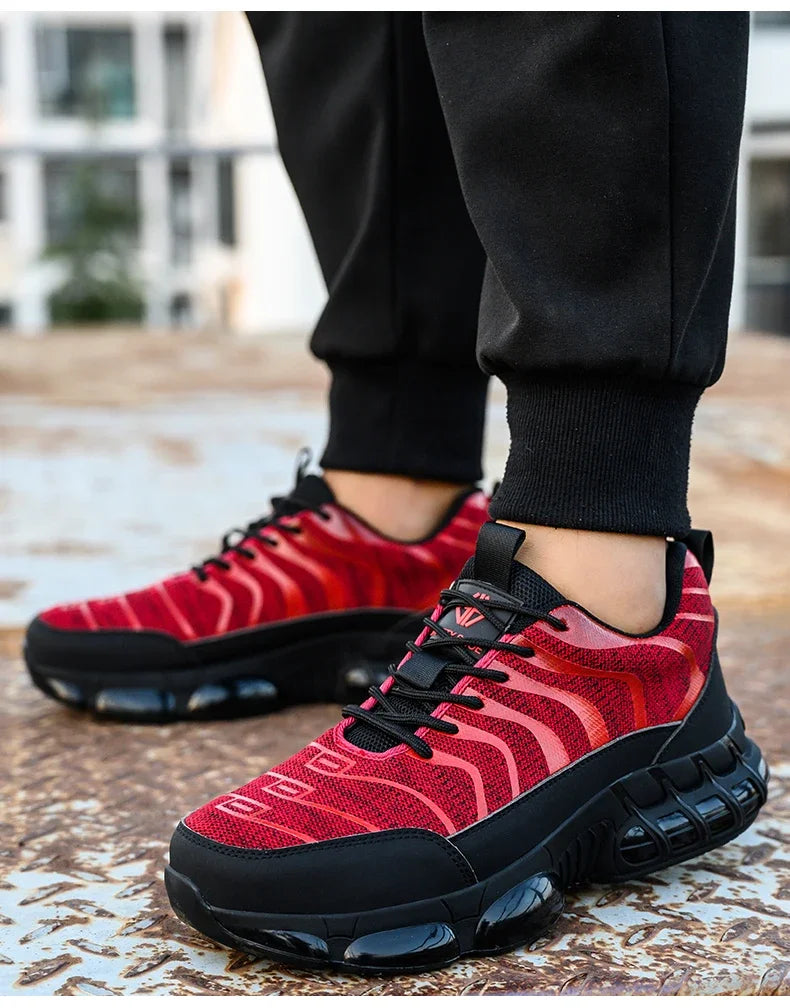 New 2024 Fashion Steel Toe Work Safety Shoes For Men Anti-smash Anti-puncture Indestructible Sneakers Protective Male Footwear