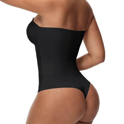 Women Sexy Removable Strap Body Shaper S-4XL Padded Bra Front Closure Hipster Bodysuit Tummy Control Shapewear Thong