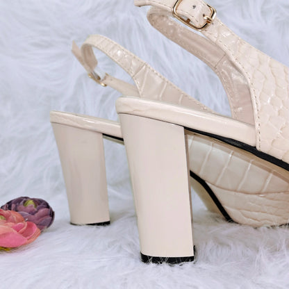 Crocodile Textured Ribbon And Colorful Crystal Embellished Clutch With Long Shoulder Strap Women's Shoes And Bag Set