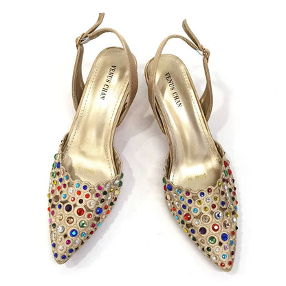 High Quality African Wedding Shoes Summer Sandals for Wedding 2025 Sexy Pumps Rhinestone Fashion Women Wedding Shoes