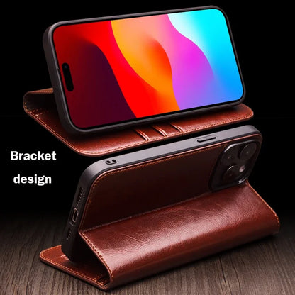 Luxury Thin Case for iPhone15 14 13 12 11 Pro Max Mini Genuine Leather Fashion Cover for XR XS Max 7 8 14 Plus Card Slot