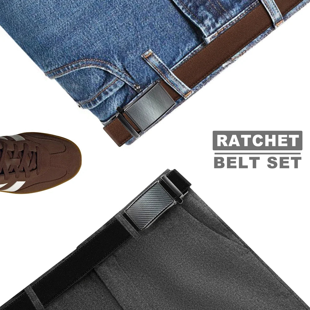 Leather belt men High Quality PU Leather Belts, Automatic Buckle Belt, Adjustable No Hole Belt Jeans Belt for Men