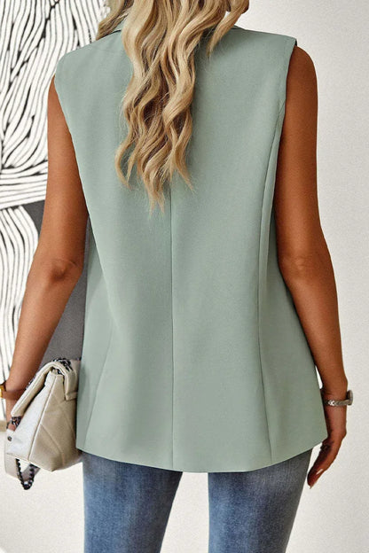 Blazer Women Clothing Coat Vest Solid Single-breasted Casual Elegant Fashion Sleeveless Solid Street Jacket Clothing New