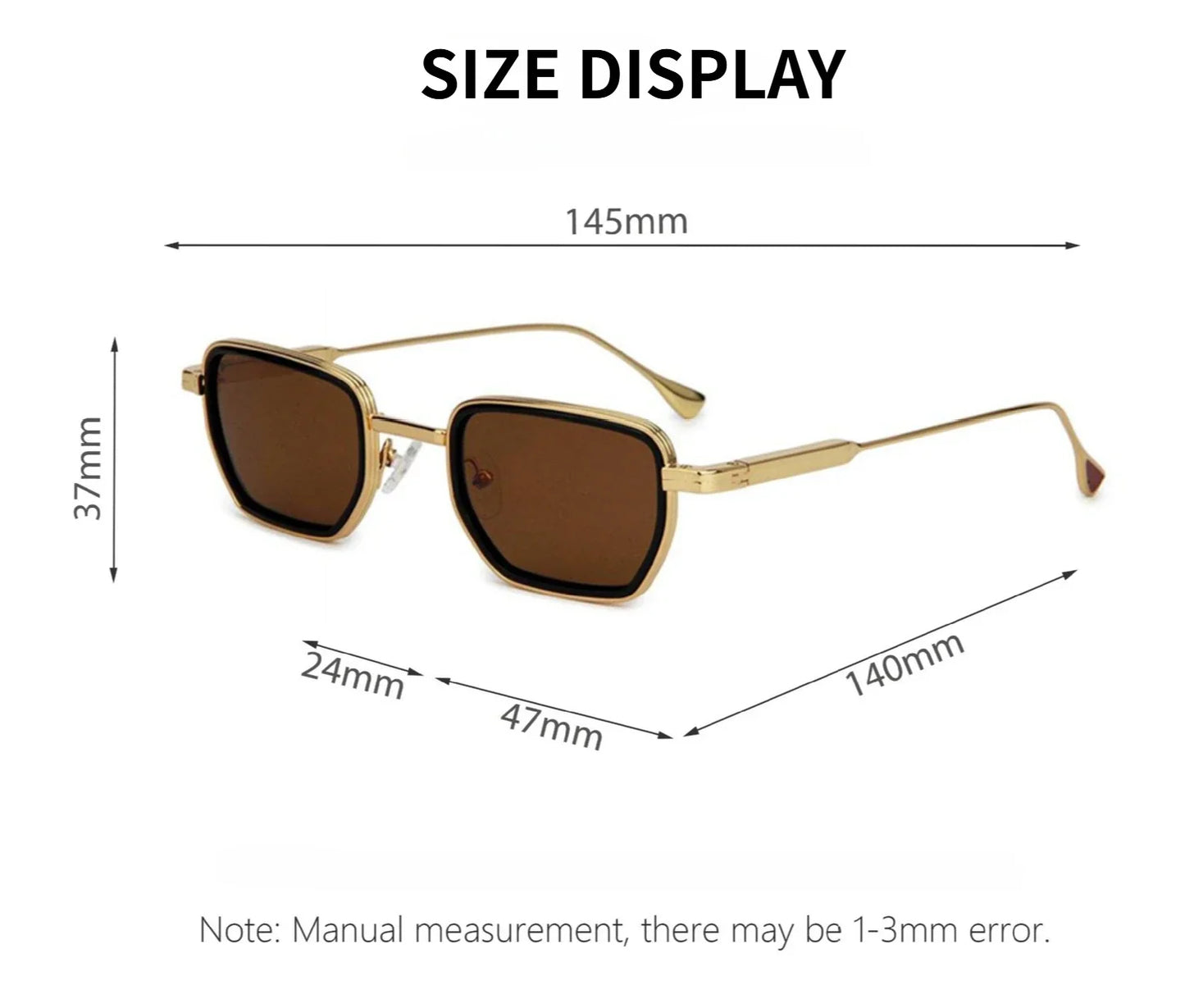 Vintage High-end Metal Steampunk Sunglasses Men Square Polarized Sun Glasses Women Stylish Retro Brand Shades Male Female UV400