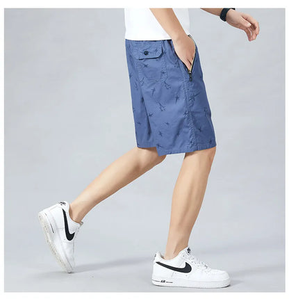 Mens Light Weight Print Shorts Casual Drawstring Elastic Waist Summer Beach Vacation Shorts