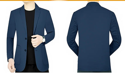 New Summer Man Thin Sunscreen Blazers Jackets Solid Business Casual Suits Coats Male Slim Elastic Blazers Jackets  Clothing 4XL