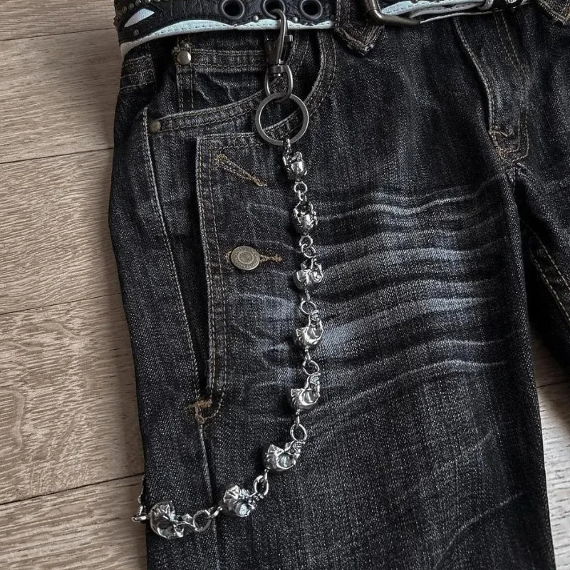 Y2K Micro La Retro Wide Jeans 2006 Leg Pants New High Waist Harajuku Loose Embroidered Women Jeans with Rock Punk Style