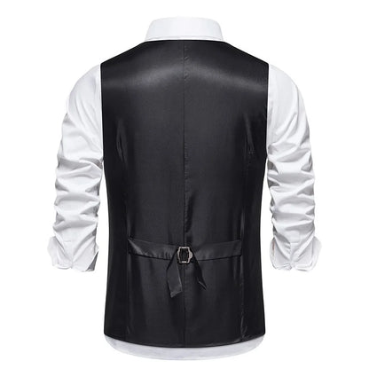 Men Waistcoat Autumn Vintage Striped Single-breasted Man Vest Slim Sleeveless Business Casual Versatile Male Suit Vest
