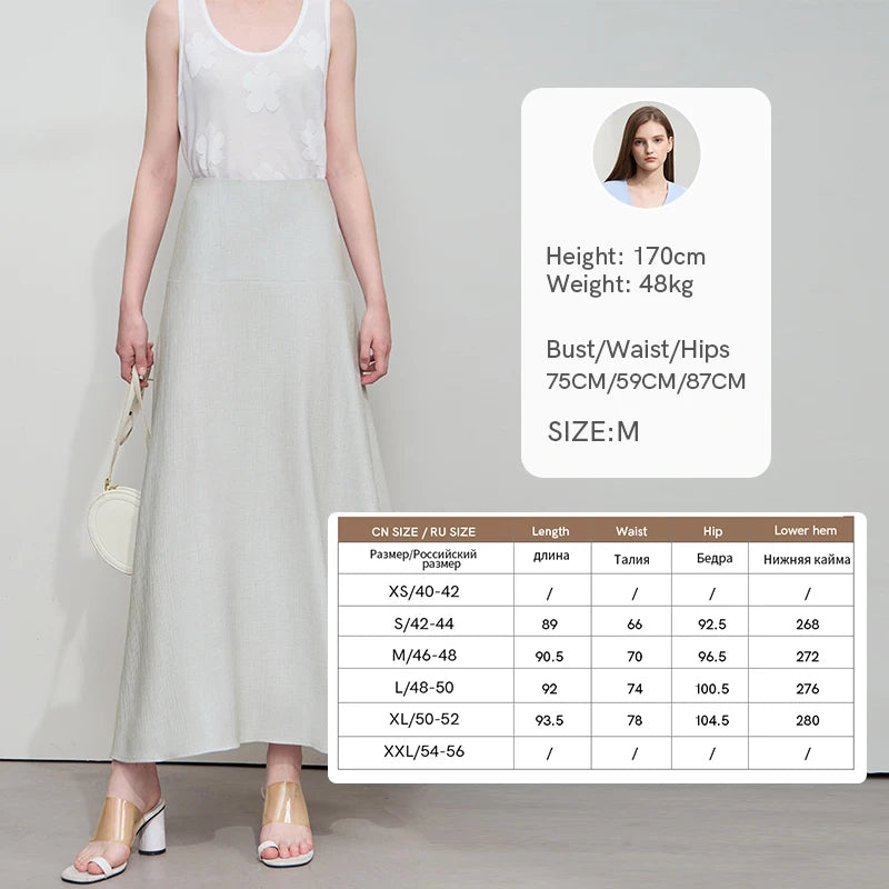 Minimalist Women Skirts Summer Luxur Office Lady  Solid Combination Twill A-line Elegant MIdi Skirt Female Clothing12542278