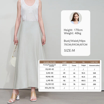 Minimalist Women Skirts Summer Luxur Office Lady  Solid Combination Twill A-line Elegant MIdi Skirt Female Clothing12542278