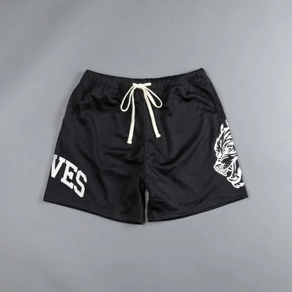 Mens Summer Streetwear Sports Casual Motorcycle Shorts Gym Fitness Mesh Quick Dry Running Beach Basketball Jogger Short Pants