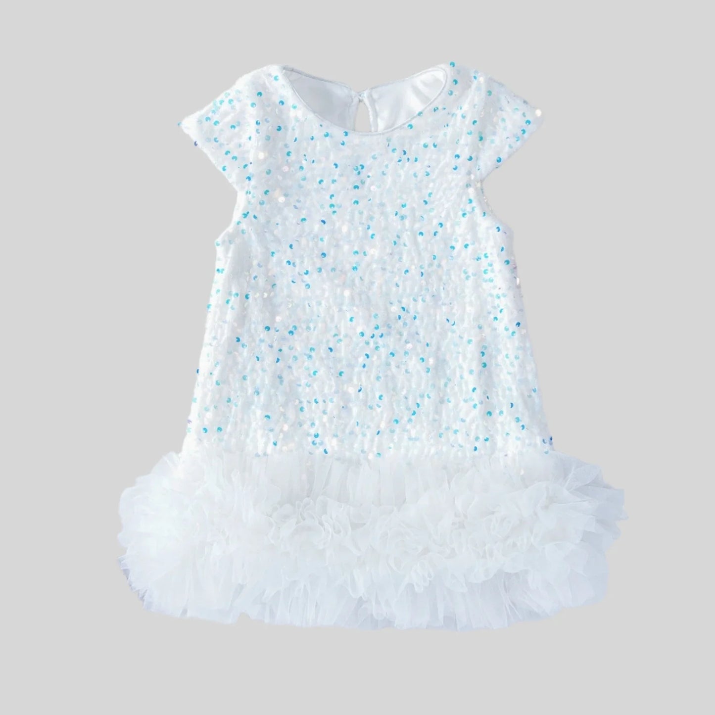 Sequin Girls Dress Kids Fluffy Birthday Formal Prom Dresses Evening Gown for Summer Princess Girls Costumes