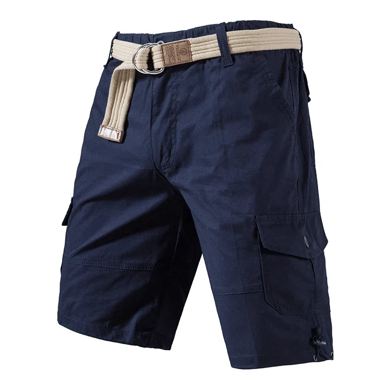 Mens Casual Cotton Shorts Hiking Cargo Shorts Relaxed Fit Streetwear Running Shorts Elastic Waist Short