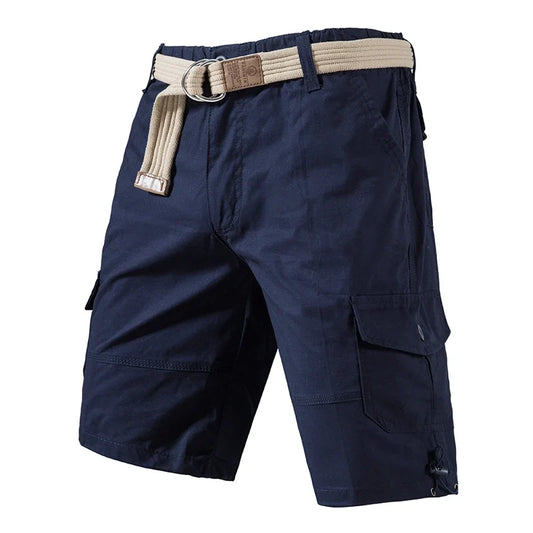 Mens Casual Cotton Shorts Hiking Cargo Shorts Relaxed Fit Streetwear Running Shorts Elastic Waist Short