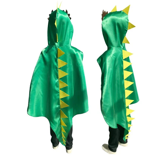 Boys Girls Dinosaur Cape Dragon Hooded Cloak for Kids Halloween Costume Christmas Fancy Cape Mask Cosplay Costumes