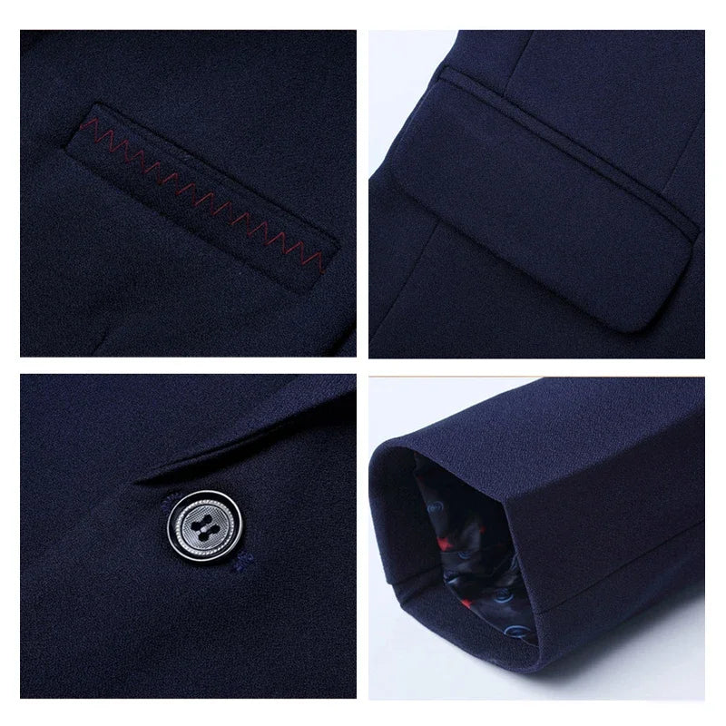 Spring Autumn Men Blazer Jacket Over Size One Button Slim Fit Party Wedding Suit Jacket Luxury Clothes Men