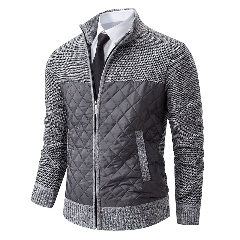 Autumn Winter Sweater Men's Loose Cardigan New Cold High Neck Jumpers Patchworked Windbreaker Casual Jackets